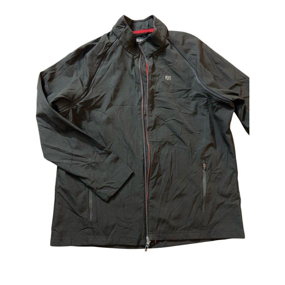 Sunice Men’s Black Softshell Jacket Size XL Polyester Spandex Zip Up Defect Read